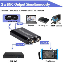 HDMI till AHD DVI CVI CVBS BNC 4K 2K 1080P 3MP 4MP 5MP 8MP 720P omvandlare med loop-förstärkare upp till 500m ACTii AC4177