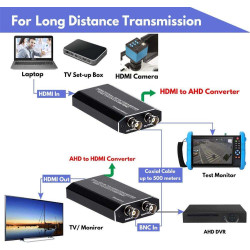 HDMI till AHD DVI CVI CVBS BNC 4K 2K 1080P 3MP 4MP 5MP 8MP 720P omvandlare med loop-förstärkare upp till 500m ACTii AC4177