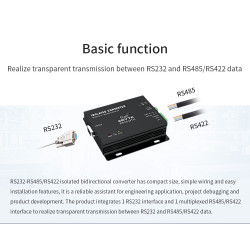 Convertor RS232 la RS485 RS422 Transmisie Bidirecțională Transparentă ACTii AC7816