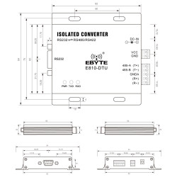 Convertor RS232 la RS485 RS422 Transmisie Bidirecțională Transparentă ACTii AC7816