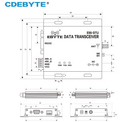 LoRa 433MHz 22dBm RS232 RS485 Ethernet Modem Sem Fio Modbus Transmissor Receptor ACTii AC1800