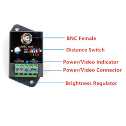 Transformateur vidéo actif sur câble UTP 2400m CVBS AHD CVI TVI Récepteur Émetteur ACTii AC3512