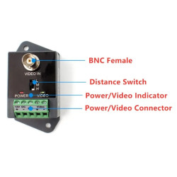 Transformador de vídeo activo sobre cable UTP 2400m CVBS AHD CVI TVI Receptor Transmisor ACTii AC3512
