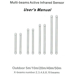 Rilevatore esterno, barriera fotoelettrica a infrarossi IR, 4 fasci, 30m ACTii AC1518