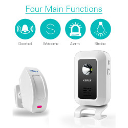 Alarm Sonerie Gong Magazin Deschidere uși Iluminator LED + Senzor mișcare PIR 433MHz suport senzori ACTii AC3313