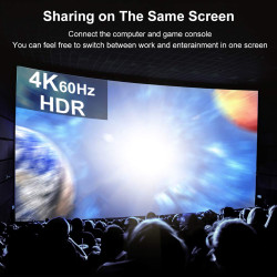 Switch KVM 2x1 HDMI 4K 1080p 3x USB 2.0 18Gbps HDCP 2.2 EDID HDR Controle IR ACTii AC7695