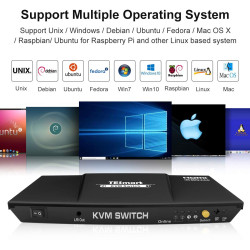 Switch KVM 2x1 HDMI 4K 1080p 3x USB 2.0 18Gbps HDCP 2.2 EDID HDR Telecomando IR ACTii AC7695