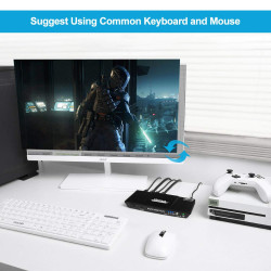 Switch KVM 2x1 HDMI 4K 1080p 3x USB 2.0 18Gbps HDCP 2.2 EDID HDR Controle IR ACTii AC7695