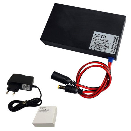 12V 4200mAh 锂离子UPS备用电池，适用于CCTV AHD IP DVI TVI摄像头，支持断电应急+充电器 ACTii AC7102