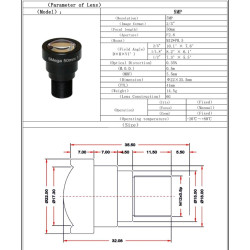 M12 S-MOUNT 50mm 5MP IR滤镜镜头 适用于高清IP AHD工业板机 远距离变焦 ACTii AC8696