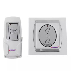 Întrerupător de lumină de perete cu 2 canale wireless 230V + telecomandă ACTii AC9514