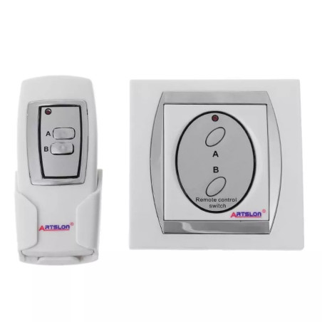 Interruptor de parede sem fio 2 canais 230V com controlo remoto ACTii AC9514