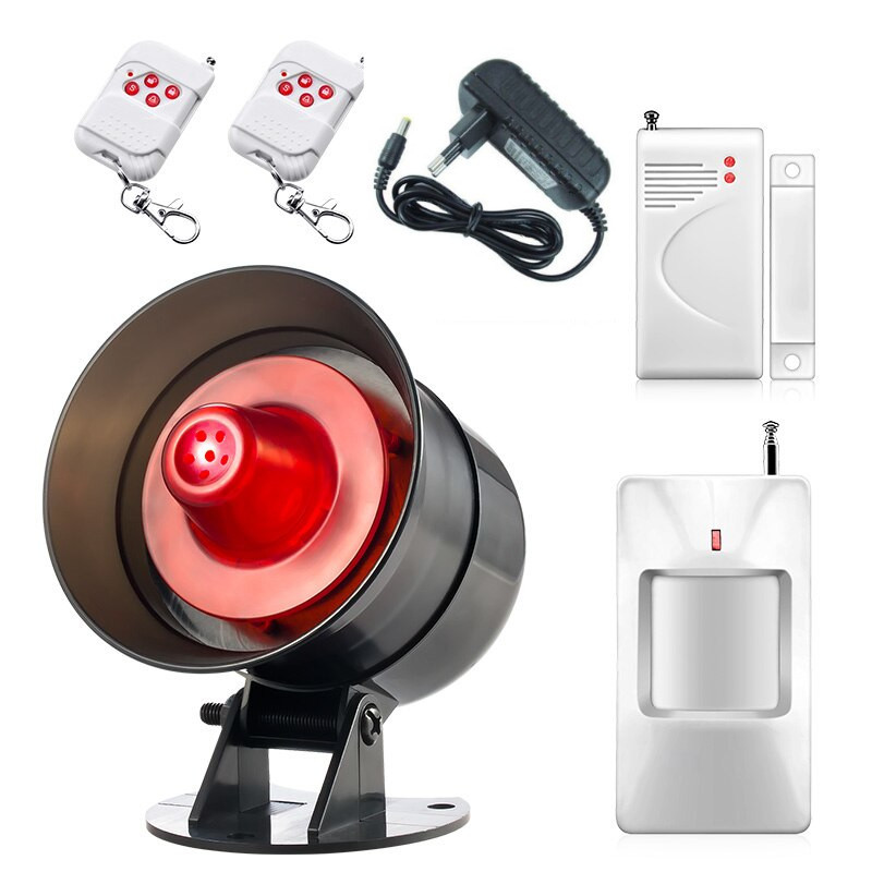 Sistema d'alarma sense fil amb sensor de moviment PIR sensor de portes finestres sirena externa 110dB i comandament timbre ACTii