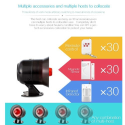 Alarma inalámbrica con sensor de movimiento PIR sensor de puerta ventana y sirena exterior 110dB mando a distancia timbre ACTii 