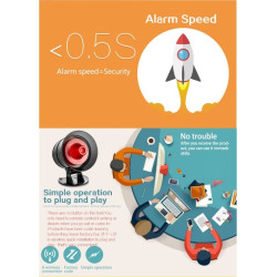 Sistema d'alarma sense fil amb sensor de moviment PIR sensor de portes finestres sirena externa 110dB i comandament timbre ACTii