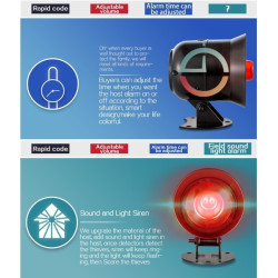 Wireless Alarm System with PIR Motion Sensor Door Window Sensor 110dB External Siren and Remote Chime ACTii AC2116