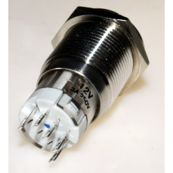 Interruptor iluminado LED Verde DC 12V ON OFF Carro 16mm Metal ACTii AC1673
