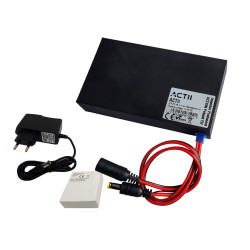 Ersatzakku 12V 5500mAh Li-Ion USV für CCTV AHD IP DVI TVI Kameras bei Stromausfall plus Ladegerät ACTii AC2686
