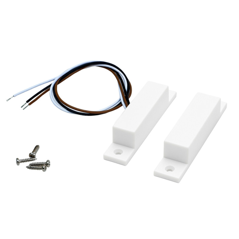 Magnetic Sensor, Side Reed Switch, 64mm, 20mm gap, NO and NC - white color For Satel Bosch Elmes ACTii AC8474