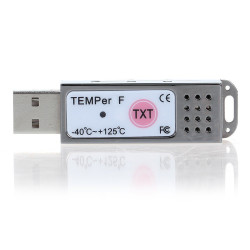 Termômetro USB PC com sonda externa Dois sensores Sensor de temperatura com alarme, Windows, Android TXT Excel ACTii AC1367