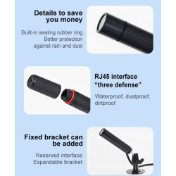 Mini IP-Bullet-Kamera 3Mpix 2304x1296 Objektiv 3,6mm ONVIF FTP CLOUD E-Mail Auto Bus ACTii AC8816