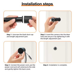 Прихована IP WIFI відеокамера вічко на двері 2MP 1080p H.265 Tuya Smart Life SD карта ACTii AC4306