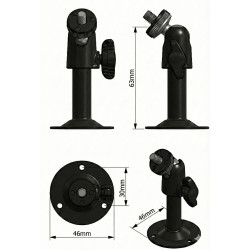 Metalinis laikiklis CCTV pramoninėms kameroms internetinėms kameroms sporto kameroms 360 laipsnių 85mm 1/4 colio ACTii AC2067