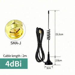 Antena 866MHz 4dBi magnetyczna SMA-J przewód 1m RG174 ACTii AC5368