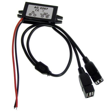 2 USB Netzteil 5V auf 12V Auto Spannungswandler 3A Spannungsreduzierer ACTii AC2267