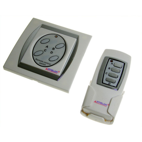 Ασύρματος επιτοίχιος διακόπτης φωτισμού 4 καναλιών 230V με τηλεχειριστήριο ACTii AC9515