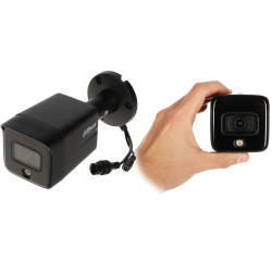 Трубчатая камера IP67 Smart Dual Light 6MP 2.8mm Чорны корпус Святлодыёдная падсветка IR WDR Выяўленне людзей Мікрафон DAHUA IPC