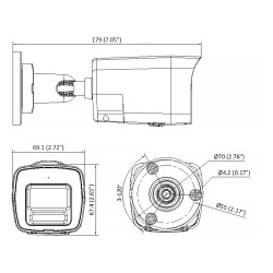 スマートハイブリッドライト搭載 6 Mpx 屋外バレット型IPカメラ IR LED照明 マイク スピーカー PoE SD Hikvision DS-2CD1063G2-LIUF/SL(2.8MM)PL