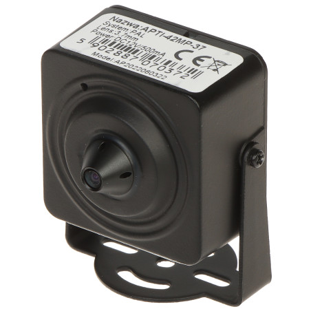 Kamera IP Pinhole 4 Mpx Kamera Mikro Tersembunyi Kanta 3.7mm Pemantauan PoE SD Audio APTI APTI-42MP-37