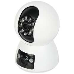 Câmara IP Wi-Fi Dupla PTZ Rotativa + Fixa Full HD 1080p Tuya Smart Monitorização Doméstica Áudio P2P SD APTI APTI-W21A1-TUYA