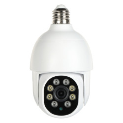 Smart WiFi IP-kamera Tuya Smart 3Mpx PTZ E27-sokkel nattlys IR LED bevegelsessporing lyd APTI APTI-W30S1-TUYA