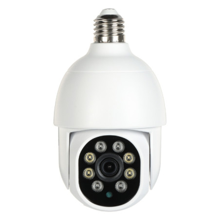 Tuya Smart 3Mpx PTZ WiFi IP 카메라 E27 소켓 야간 투시 적외선 LED 움직임 추적 오디오 APTI APTI-W30S1-TUYA