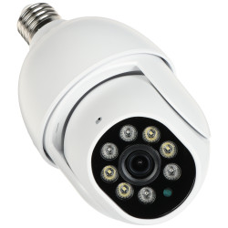 Tuya Smart 3Mpx PTZ WiFi IP 카메라 E27 소켓 야간 투시 적외선 LED 움직임 추적 오디오 APTI APTI-W30S1-TUYA