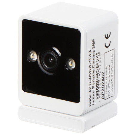 Wi-Fi IP-kamera 3Mpx 3.6mm IR 30m Hvitt LED 30m Toveis lyd Tuya Smart PUSH Bevegelsesdeteksjon APTI APTI-W31H2-TUYA