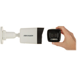 全高清 1080p 智能双光 IP 摄像机 120dB WDR 15米红外 20米补光灯 IP67 PoE 麦克风室外监控 Hikvision DS-2CD1021G2-LIU(2.8MM)PL