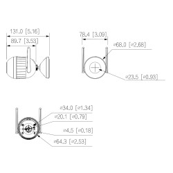 400万像素 2K 智能双光无线IP摄像机 主动防御 警报器 LED IR 室外 IP67 麦克风 扬声器 SD DAHUA F4C-PV-0360B