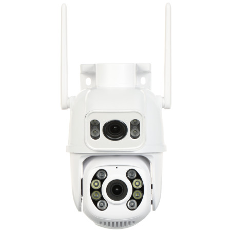 Outdoor Dual Lens PTZ IP Camera 2x3MP WiFi Full-Color ONVIF iCSee App Human Detection DELTA CCTV ICSEE-W61SD-2