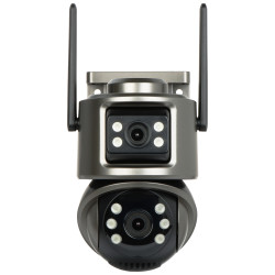 Вонкавая IP-паваротная Wi-Fi камера Full-Color 2x3Mpx 2x3.6mm падвойны аб'ектыў адсочванне людзей IR LED DELTA CCTV ICSEE-W62SD-