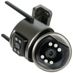 กล้อง IP ภายนอกอาคารแบบหมุน Wi-Fi Full-Color 2x3Mpx 2x3.6mm เลนส์คู่ ระบบติดตามบุคคล IR LED DELTA CCTV ICSEE-W62SD-2
