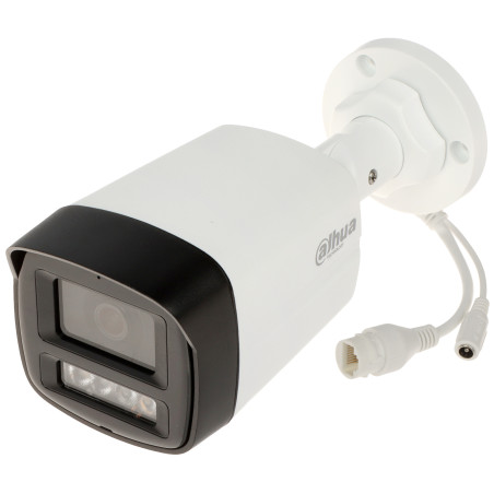 IP-камера Full HD 2Mpx 1080p вулічная цыліндрычная Smart Dual Light LED IR30m мікрафон H.265+ PoE выяўленне людзей DAHUA IPC-HFW