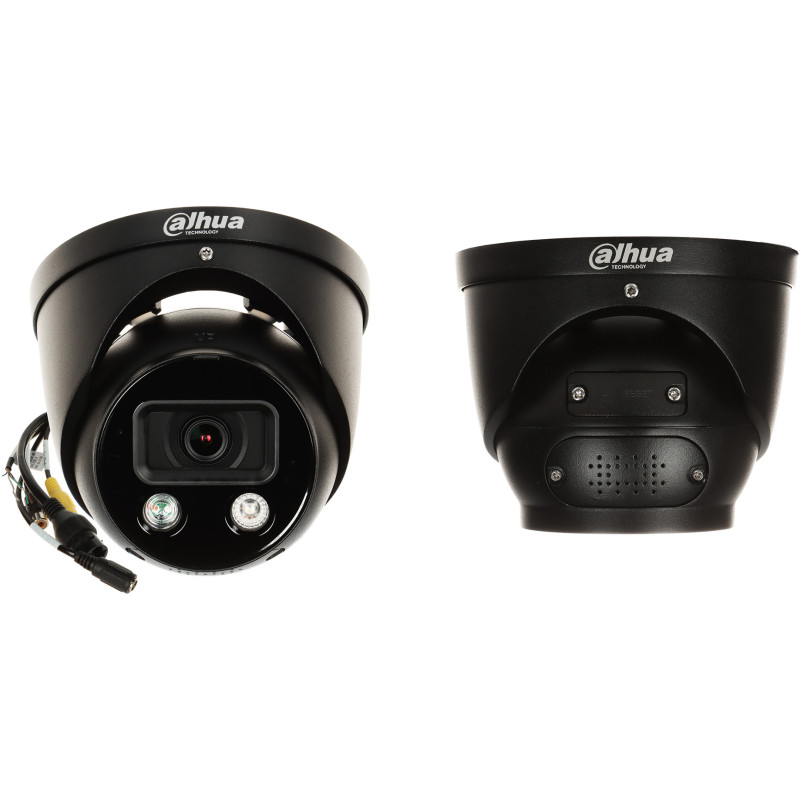5Mpx IPカメラ TiOCフルカラー アクティブ抑止サイレン LEDライト AI IVS IR IP67 DAHUA IPC-HDW3549H-AS-PV-0280B-S5-BLACK