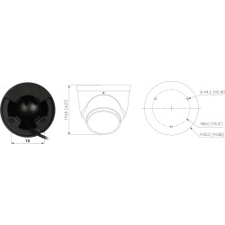 5Mpx IPカメラ TiOCフルカラー アクティブ抑止サイレン LEDライト AI IVS IR IP67 DAHUA IPC-HDW3549H-AS-PV-0280B-S5-BLACK
