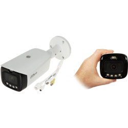 TiOC WizSense Full-Color 8.3 Mpx 4K UHD 2.8 mm IP kamera aktív elrettentés sziréna LED IP67 SMD 4.0 DAHUA IPC-HFW3849T1-AS-PV-02
