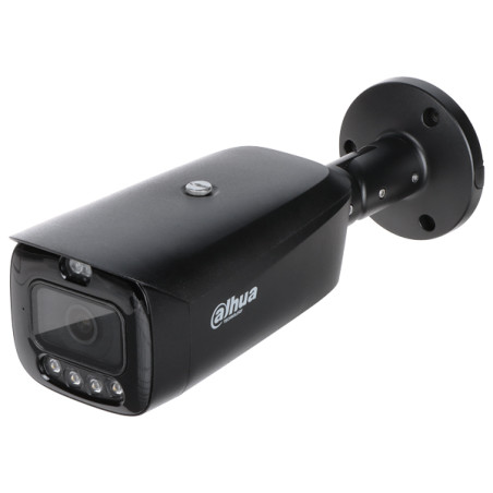 TiOC WizSense 全彩网络摄像机 8.3 MP 4K UHD 2.8mm 红外LED 主动威慑 全天候彩色画面 警报器 DAHUA IPC-HFW3849T1-AS-PV-0280B-PRO-BLACK