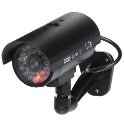 Dummy Outdoor Security Camera Flashing LED Mount Black Deterrent Delta ACC-102B/LED/Z