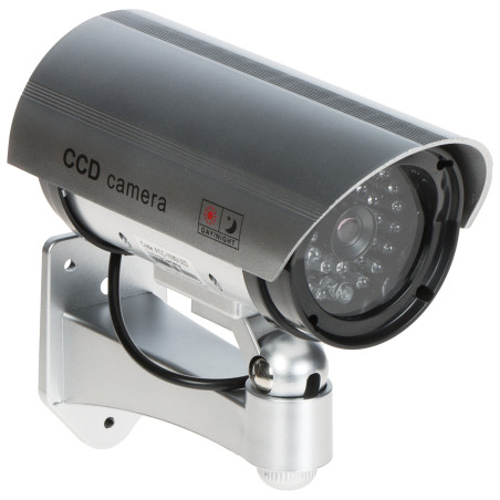 Câmara de Simulação de Segurança Externa Prateada com LED Intermitente e Imitação de Iluminador IR Delta ACC-103S/LED